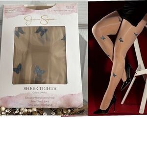 Jessica Simpson Sheer Butterfly Printed Tights